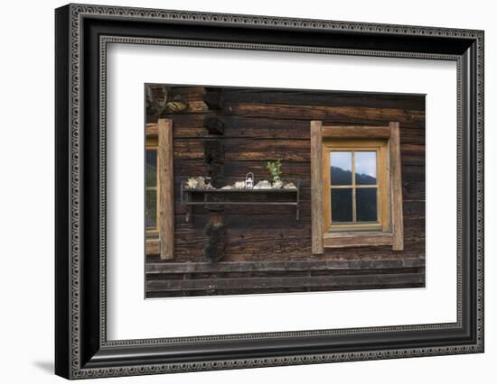 Austria, Tyrol, old window of alpine hut-Roland T. Frank-Framed Photographic Print