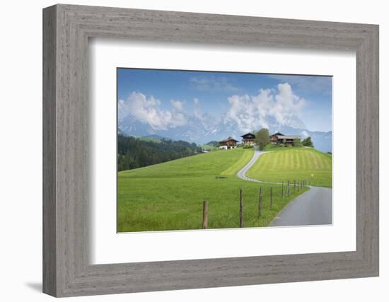 Austria, Tyrol, Reith bei Kitzbuehel, farms close Reith.-Roland T. Frank-Framed Photographic Print