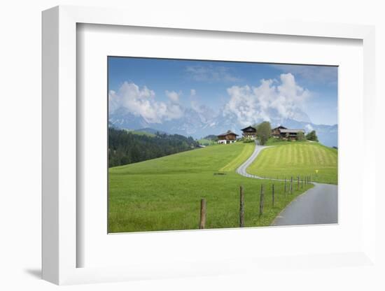 Austria, Tyrol, Reith bei Kitzbuehel, farms close Reith.-Roland T. Frank-Framed Photographic Print