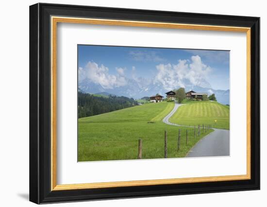 Austria, Tyrol, Reith bei Kitzbuehel, farms close Reith.-Roland T. Frank-Framed Photographic Print