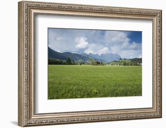 Austria, Tyrol, Reith bei Kitzbuehel, in the background the Kaiser Mountains-Roland T. Frank-Framed Photographic Print
