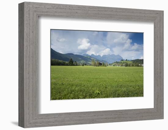 Austria, Tyrol, Reith bei Kitzbuehel, in the background the Kaiser Mountains-Roland T. Frank-Framed Photographic Print