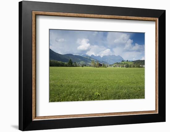 Austria, Tyrol, Reith bei Kitzbuehel, in the background the Kaiser Mountains-Roland T. Frank-Framed Photographic Print