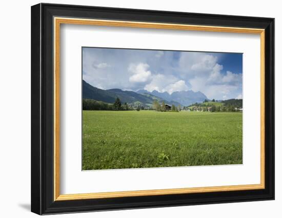 Austria, Tyrol, Reith bei Kitzbuehel, in the background the Kaiser Mountains-Roland T. Frank-Framed Photographic Print