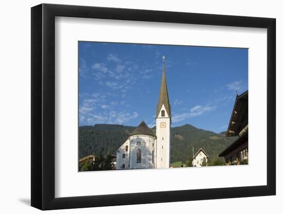 Austria, Tyrol, Reith bei Kitzbuehel, the Heilige Ägidius und Silvester Kirche-Roland T. Frank-Framed Photographic Print