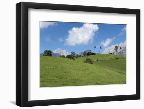 Austria, Tyrol, scenery Reith bei Kitzbuehel, in the background the Kaiser Mountains-Roland T. Frank-Framed Photographic Print