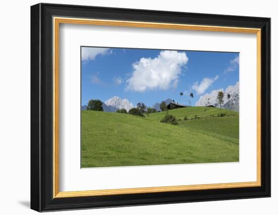 Austria, Tyrol, scenery Reith bei Kitzbuehel, in the background the Kaiser Mountains-Roland T. Frank-Framed Photographic Print