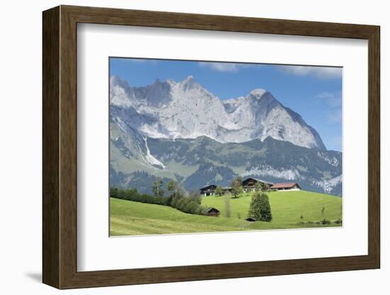 Austria, Tyrol, scenery Reith bei Kitzbuehel, in the background the Kaiser Mountains-Roland T. Frank-Framed Photographic Print