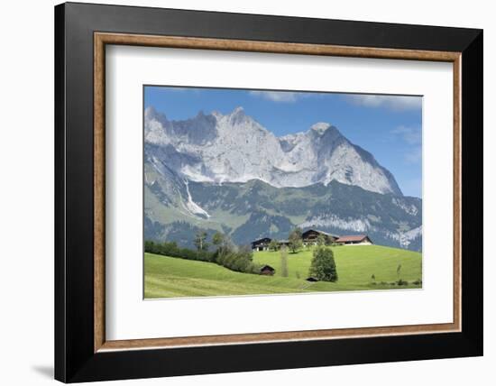 Austria, Tyrol, scenery Reith bei Kitzbuehel, in the background the Kaiser Mountains-Roland T. Frank-Framed Photographic Print