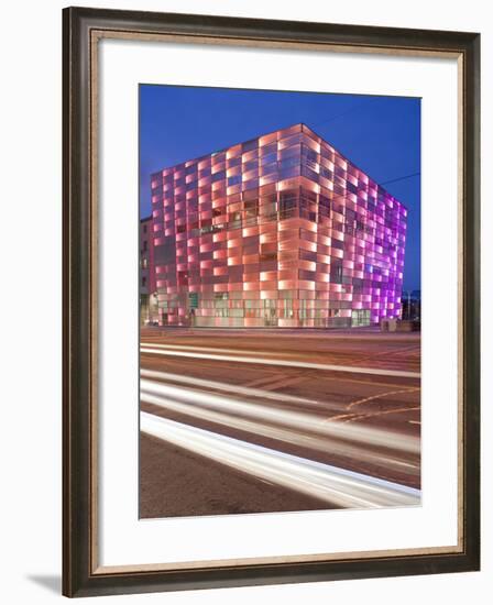 Austria, Upper Austria, Linz, Ars Electronica, Light Tracks, Evening-Rainer Mirau-Framed Photographic Print