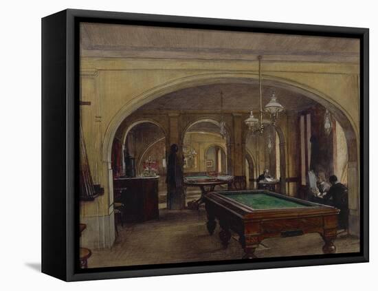 Austria, Vienna Cafe Interior with Billiards Table-null-Framed Premier Image Canvas