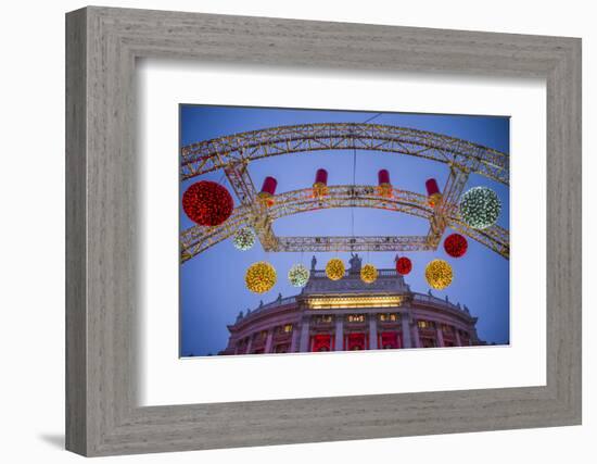 Austria, Vienna, Christmas decorations by the Burgtheater-Walter Bibikow-Framed Photographic Print