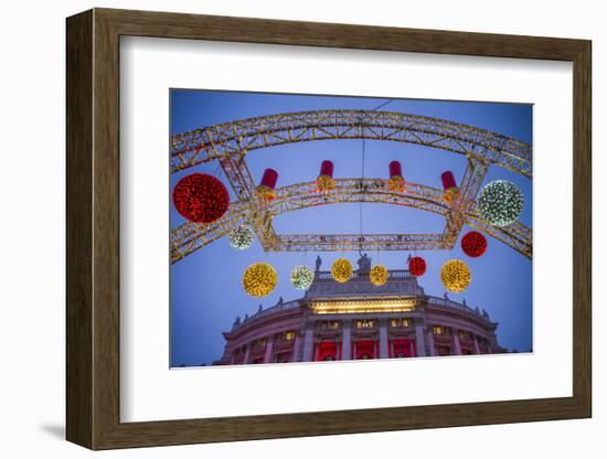 Austria, Vienna, Christmas decorations by the Burgtheater-Walter Bibikow-Framed Photographic Print