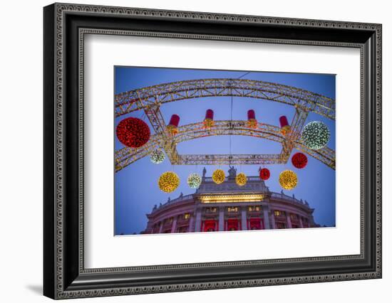 Austria, Vienna, Christmas decorations by the Burgtheater-Walter Bibikow-Framed Photographic Print