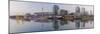 Austria, Vienna, Donau-City, Donau-City, City View, Evening-Mood, Danube, Panorama-Rainer Mirau-Mounted Photographic Print