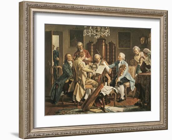 Austria, Vienna, Franz Joseph Haydn Conducting a String Quartet-null-Framed Giclee Print