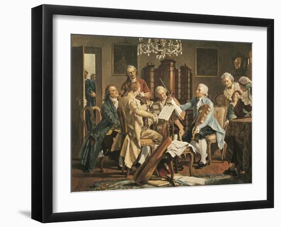 Austria, Vienna, Franz Joseph Haydn Conducting a String Quartet-null-Framed Giclee Print