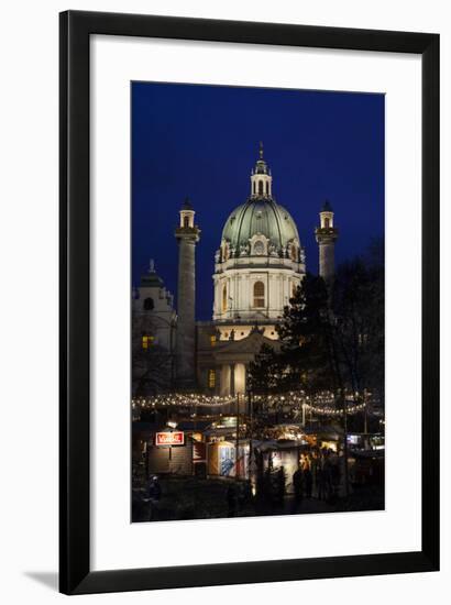 Austria, Vienna, Karlsplatz, Christmas Market, Karlskirche-Gerhard Wild-Framed Photographic Print