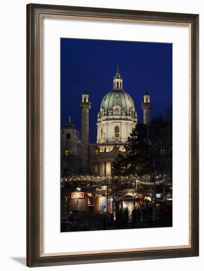 Austria, Vienna, Karlsplatz, Christmas Market, Karlskirche-Gerhard Wild-Framed Photographic Print