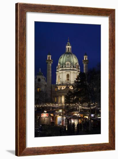 Austria, Vienna, Karlsplatz, Christmas Market, Karlskirche-Gerhard Wild-Framed Photographic Print