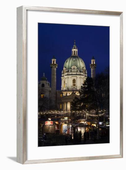 Austria, Vienna, Karlsplatz, Christmas Market, Karlskirche-Gerhard Wild-Framed Photographic Print