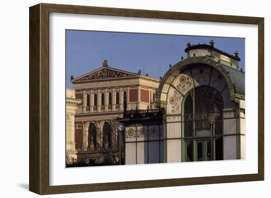 Austria, Vienna, Karlsplatz Underground Station, Designed Between 1894 and 1899-Otto Wagner-Framed Giclee Print