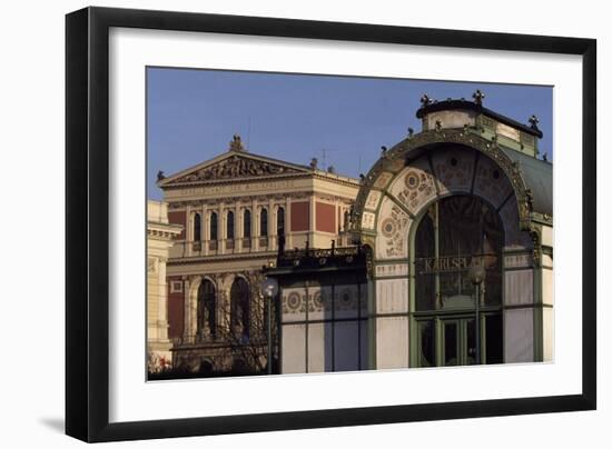 Austria, Vienna, Karlsplatz Underground Station, Designed Between 1894 and 1899-Otto Wagner-Framed Giclee Print