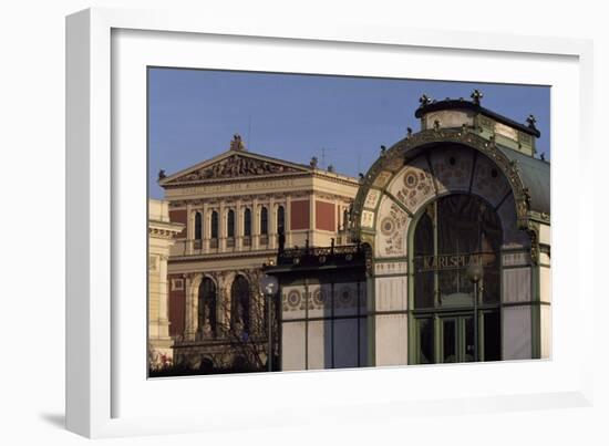 Austria, Vienna, Karlsplatz Underground Station, Designed Between 1894 and 1899-Otto Wagner-Framed Giclee Print