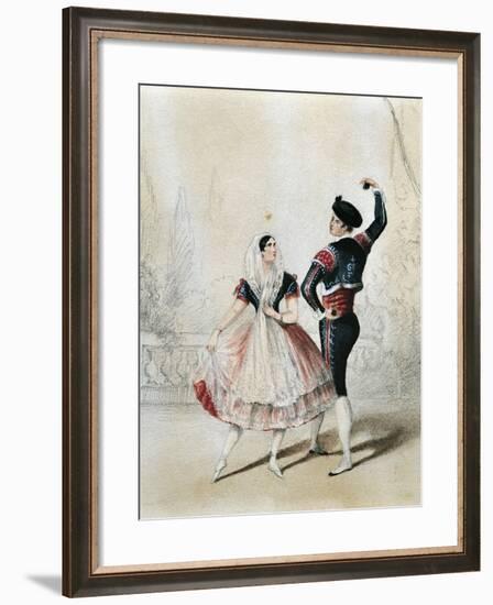 Austria, Vienna, Maria Taglioni and Charles Muller Perform a Spanish Dance-null-Framed Giclee Print