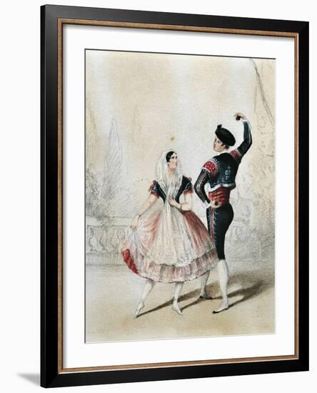 Austria, Vienna, Maria Taglioni and Charles Muller Perform a Spanish Dance-null-Framed Giclee Print