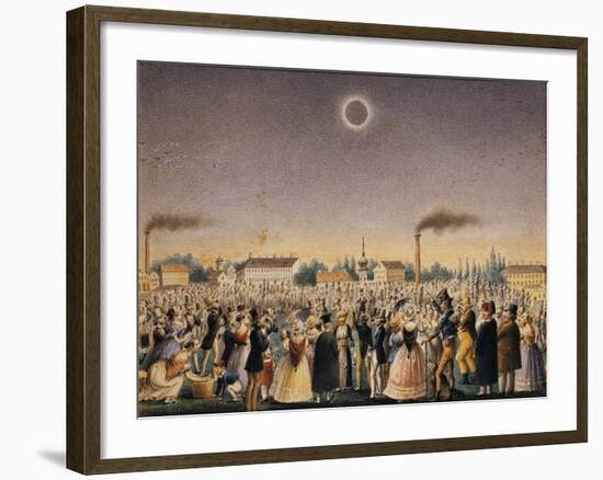 Austria, Vienna, Painting of Total Eclipse of Sun of July 8, 1842-null-Framed Giclee Print