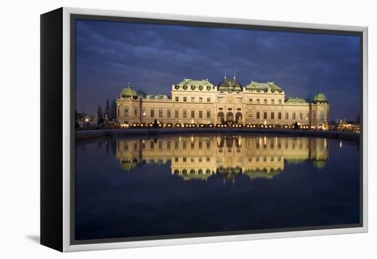 Austria, Vienna, Palace Belvedere, Outside-Facade, Panorama, Evening-Mood-Rainer Mirau-Framed Premier Image Canvas