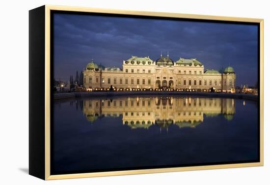 Austria, Vienna, Palace Belvedere, Outside-Facade, Panorama, Evening-Mood-Rainer Mirau-Framed Premier Image Canvas