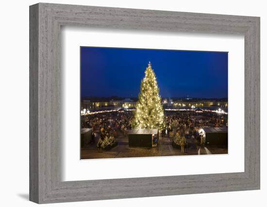Austria, Vienna, Palace Schšnbrunn, Christmas Market, Christmas-Tree, Evening-Mood, Panorama-Rainer Mirau-Framed Photographic Print