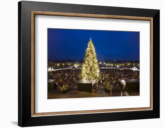 Austria, Vienna, Palace Schšnbrunn, Christmas Market, Christmas-Tree, Evening-Mood, Panorama-Rainer Mirau-Framed Photographic Print