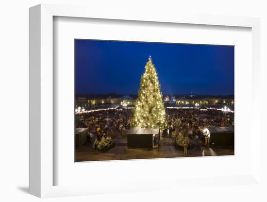 Austria, Vienna, Palace Schšnbrunn, Christmas Market, Christmas-Tree, Evening-Mood, Panorama-Rainer Mirau-Framed Photographic Print