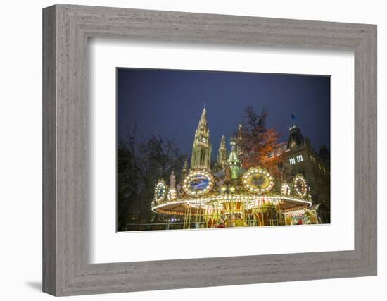 Austria, Vienna, Rathaus, Town Hall, Christmas-Walter Bibikow-Framed Photographic Print