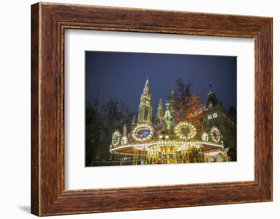 Austria, Vienna, Rathaus, Town Hall, Christmas-Walter Bibikow-Framed Photographic Print