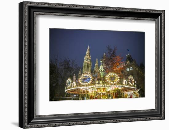 Austria, Vienna, Rathaus, Town Hall, Christmas-Walter Bibikow-Framed Photographic Print