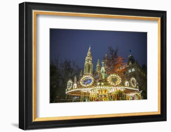 Austria, Vienna, Rathaus, Town Hall, Christmas-Walter Bibikow-Framed Photographic Print