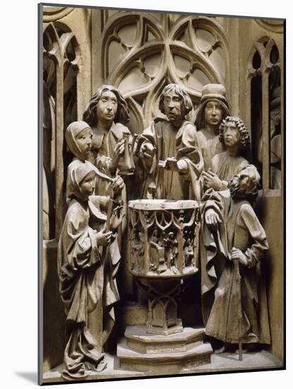 Austria, Vienna, St Stephen's Cathedral, Detail of Baptismal Font in St Catherine's Chapel-null-Mounted Giclee Print