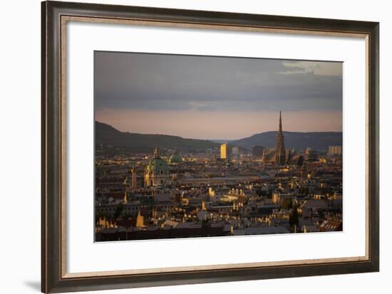 Austria, Vienna, Town View, Overview, St. Stephan's Cathedral, Karlskirche (St. Charles's Church-Gerhard Wild-Framed Photographic Print