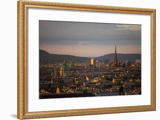 Austria, Vienna, Town View, Overview, St. Stephan's Cathedral, Karlskirche (St. Charles's Church-Gerhard Wild-Framed Photographic Print