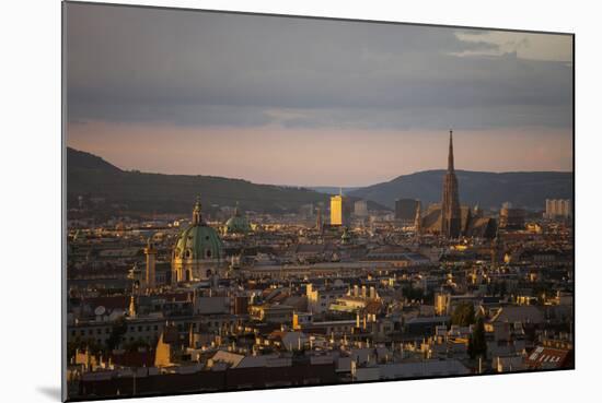 Austria, Vienna, Town View, Overview, St. Stephan's Cathedral, Karlskirche (St. Charles's Church-Gerhard Wild-Mounted Photographic Print