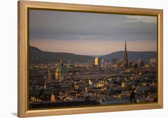 Austria, Vienna, Town View, Overview, St. Stephan's Cathedral, Karlskirche (St. Charles's Church-Gerhard Wild-Framed Premier Image Canvas