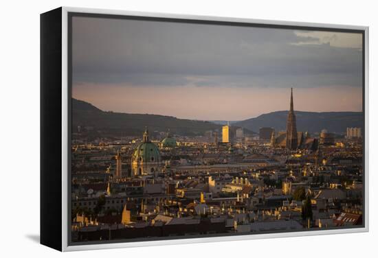 Austria, Vienna, Town View, Overview, St. Stephan's Cathedral, Karlskirche (St. Charles's Church-Gerhard Wild-Framed Premier Image Canvas