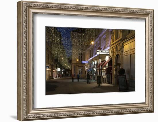 Austria, Vienna, Wallnerstra§e, Pedestrian Area, Christmas Lighting, Restaurant-Gerhard Wild-Framed Photographic Print