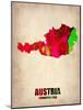 Austria Watercolor Poster-NaxArt-Mounted Art Print