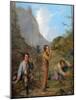 Austrian Hikers Resting and Gathering Spring Water in the Purgstall Mountains-Rudolf Swoboda Der Ältere-Mounted Giclee Print