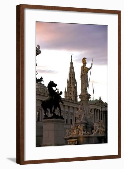 Austrian Parliament Building and Vienna City Hall, Vienna, Austria, Europe-Neil Farrin-Framed Photographic Print